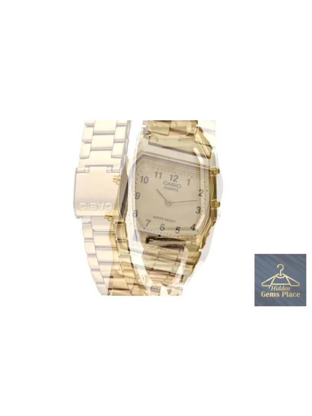Men's Gold-Tone Stainless Steel Quartz Analog-Digital Watch with Bracelet
